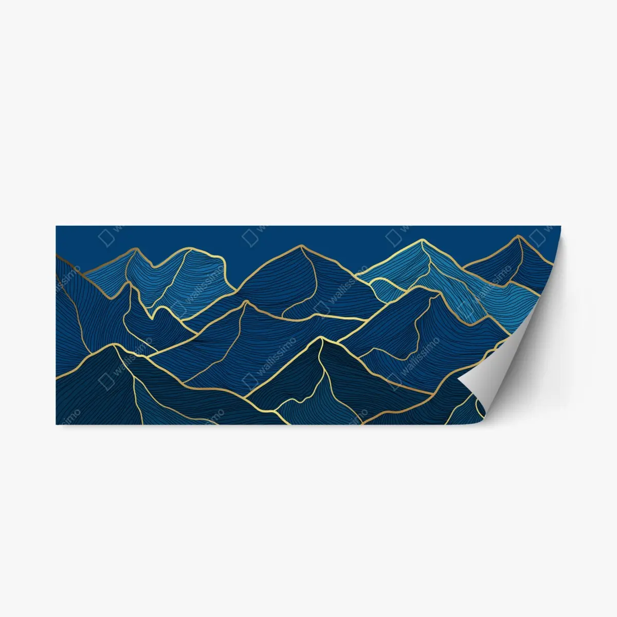 Repositionable sticker golden line mountain landscape • Wallissimo® Repositionable sticker golden line mountain landscape • Wallissimo®