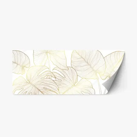 Repositionable sticker golden botanical line art • Wallissimo®