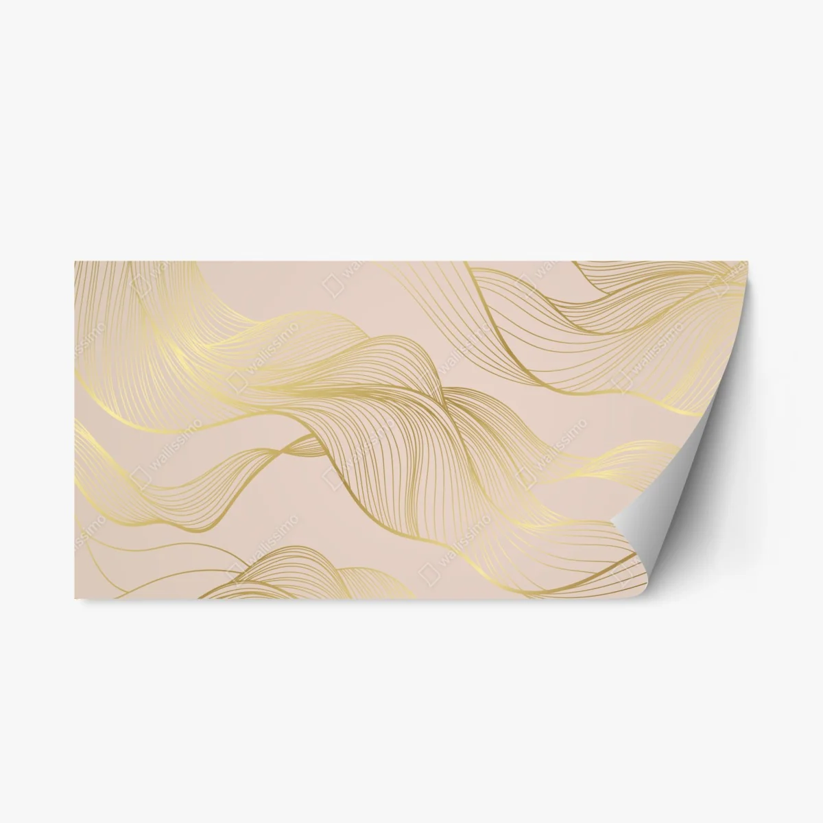 Repositionable sticker golden waves abstract pattern • Wallissimo® Repositionable sticker golden waves abstract pattern • Wallissimo®