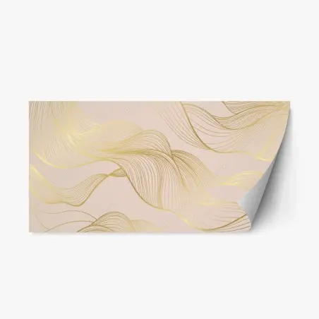 Repositionable sticker golden waves abstract pattern • Wallissimo®