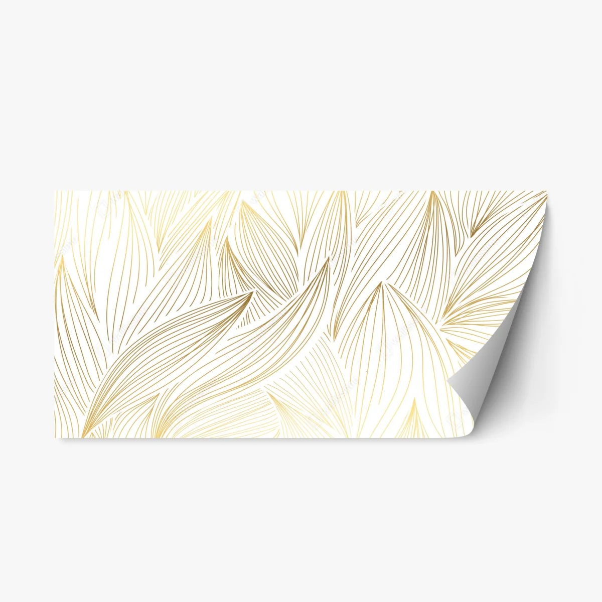 Repositionable sticker golden leaf line art • Wallissimo® Repositionable sticker golden leaf line art • Wallissimo®