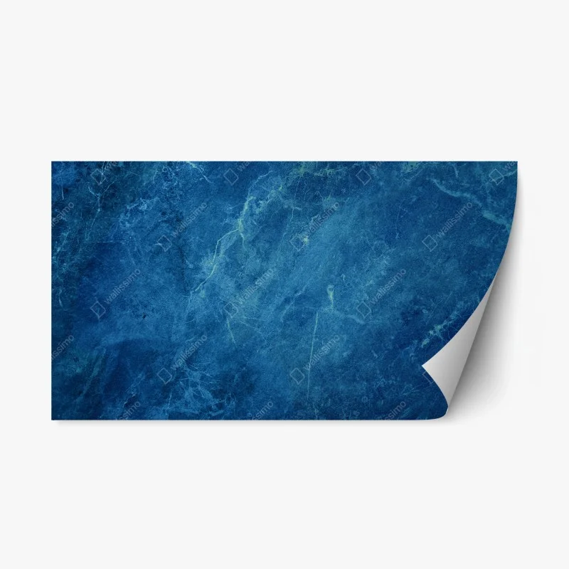 Repositionable sticker deep blue marble texture wall art