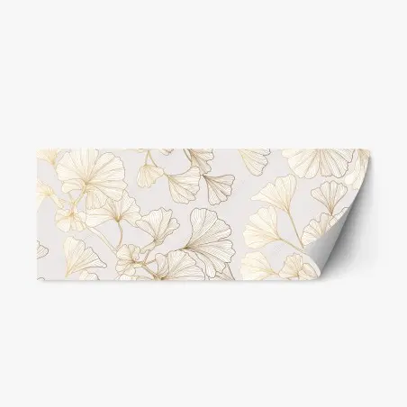 Repositionable sticker delicate golden ginkgo botanical pattern • Wallissimo®