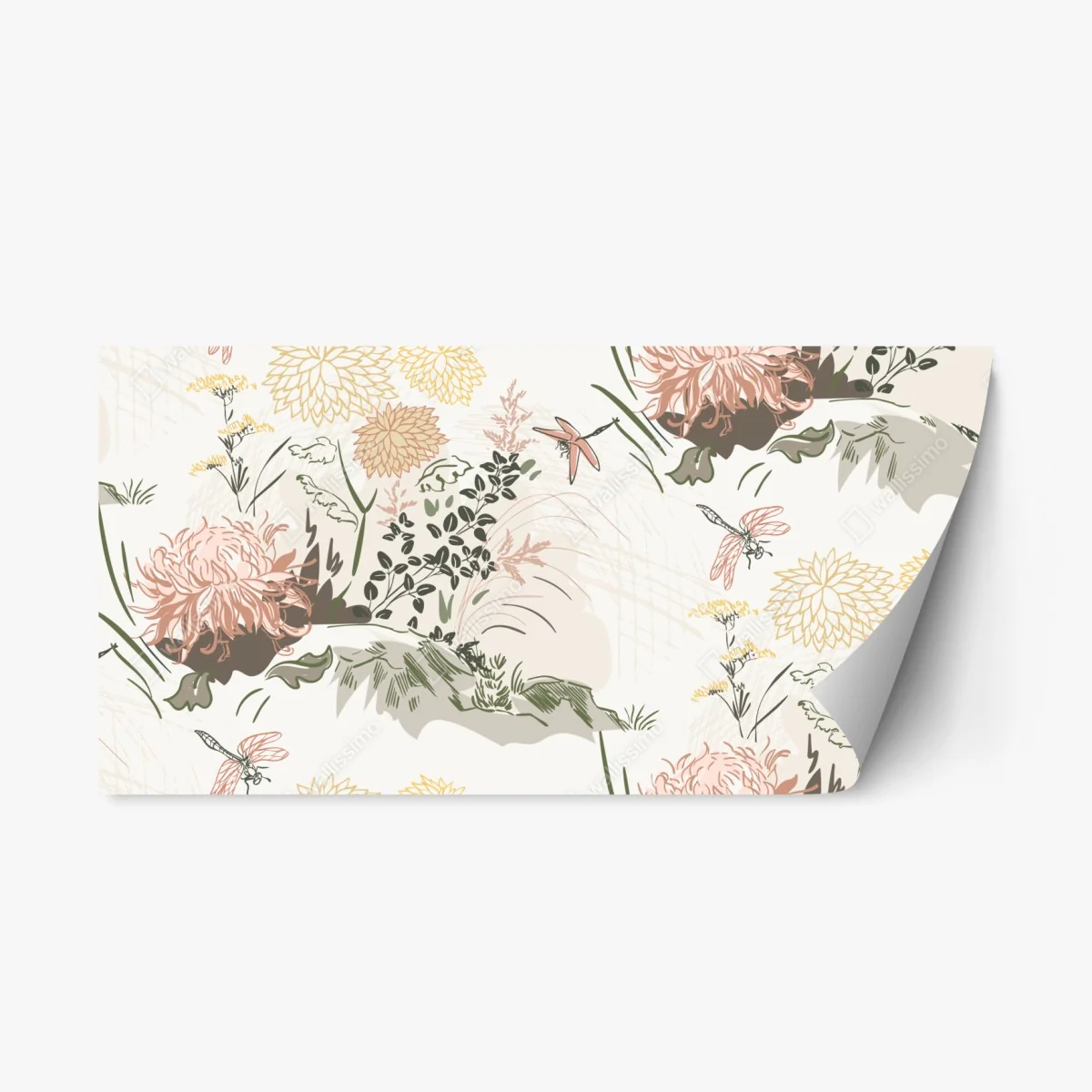 Repositionable sticker soft pastel floral pattern ⁕ Wallissimo® Repositionable sticker soft pastel floral pattern ⁕ Wallissimo®