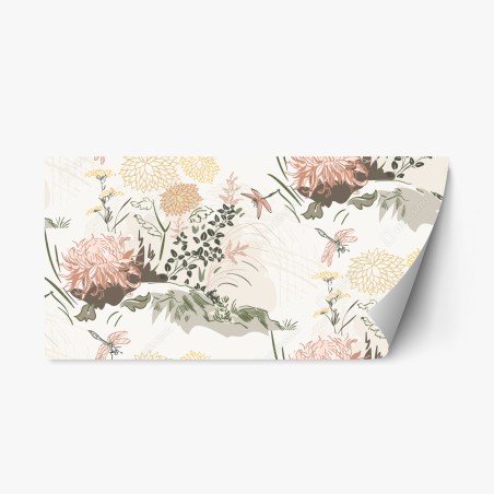 Repositionable sticker soft pastel floral pattern • Wallissimo®
