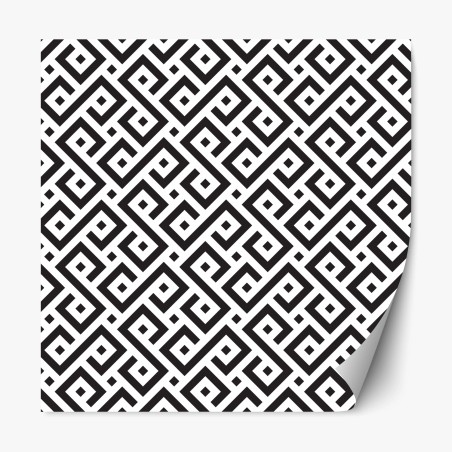 Repositionable sticker timeless black and white geometric pattern • Wallissimo®