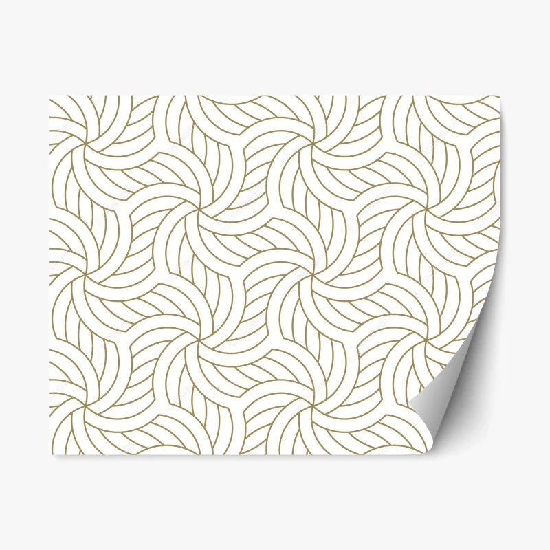 Repositionable sticker gold geometric swirl pattern