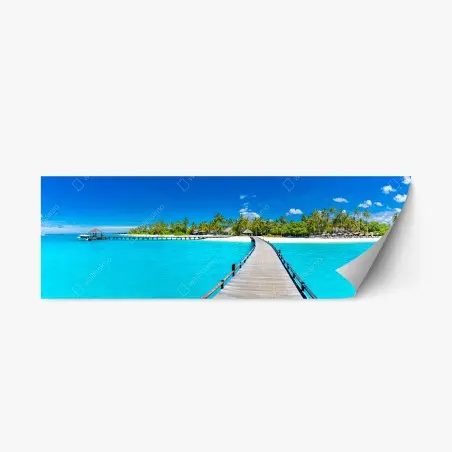 Repositionable sticker tropical turquoise paradise beach • Wallissimo®