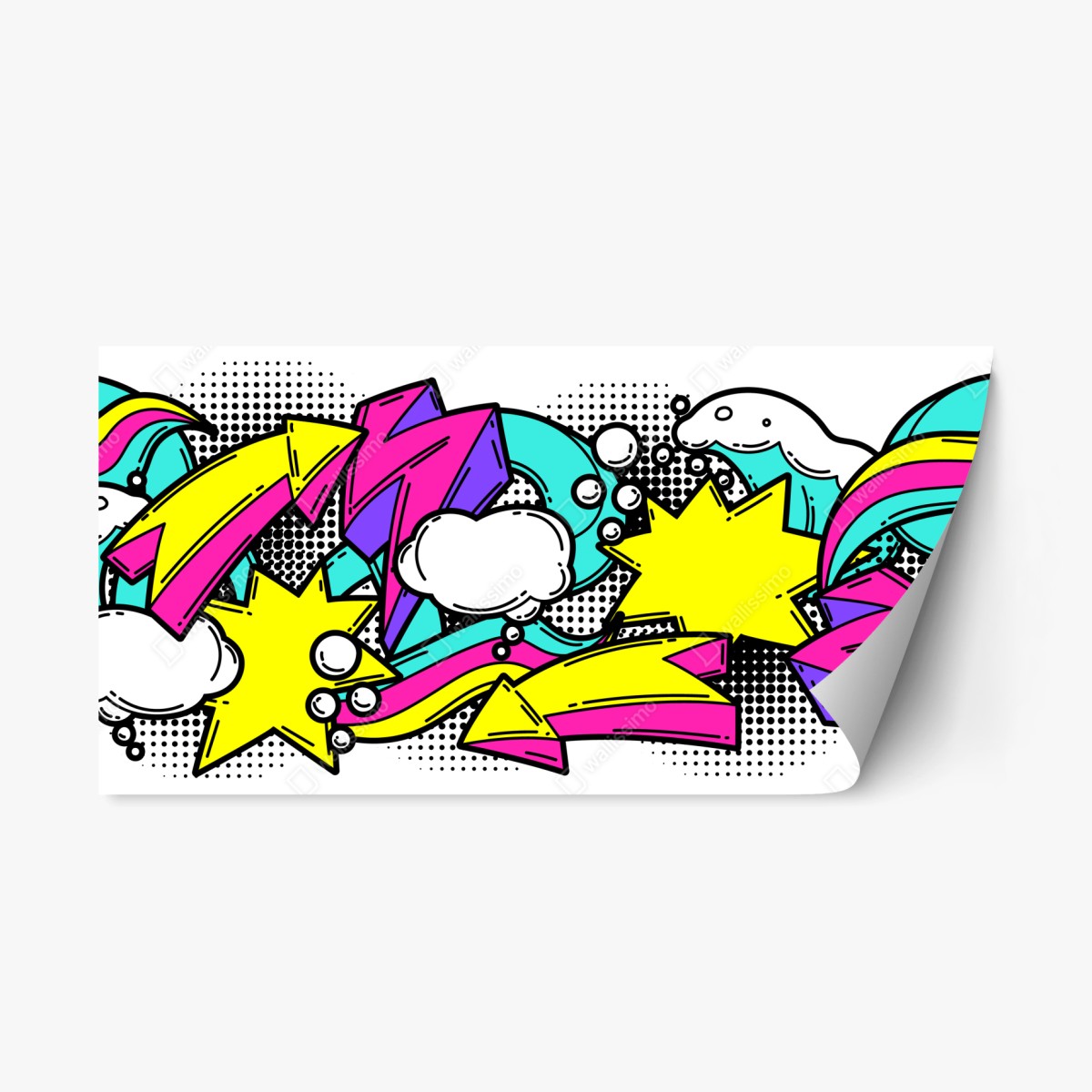Repositionable sticker vibrant pop art comic pattern • Wallissimo® Repositionable sticker vibrant pop art comic pattern • Wallissimo®