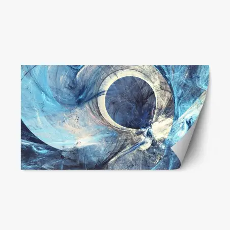 Repositionable sticker blue fractal vortex • Wallissimo®