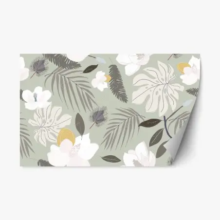 Repositionable sticker soft pastel botanical pattern • Wallissimo®