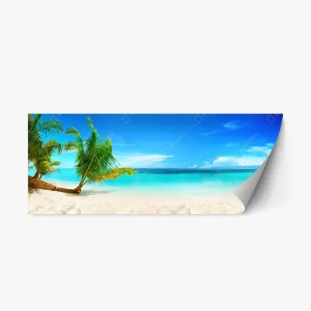 Repositionable sticker Maldives turquoise beach panorama • Wallissimo®