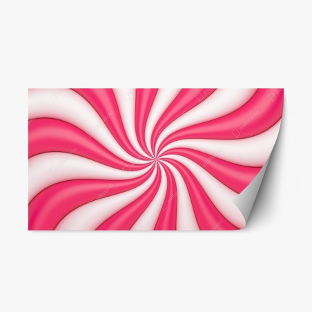 Repositionable sticker pink candy swirl spiral • Wallissimo®