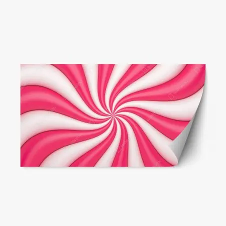 Repositionable sticker pink candy swirl spiral • Wallissimo®