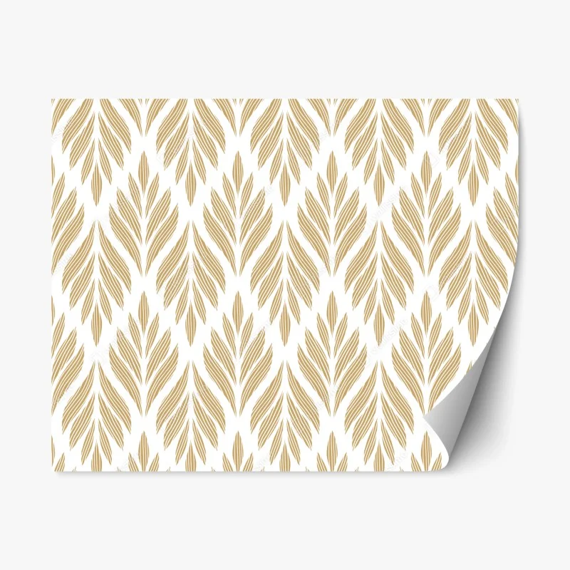 Repositionable sticker gold leaf pattern seamless design