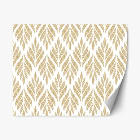 Repositionable sticker gold leaf pattern seamless design • Wallissimo®