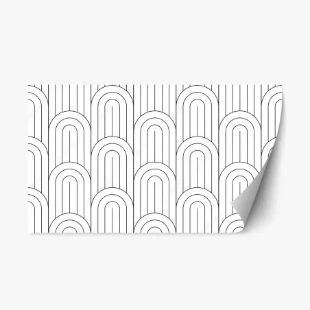 Repositionable sticker monochrome retro arch pattern • Wallissimo®