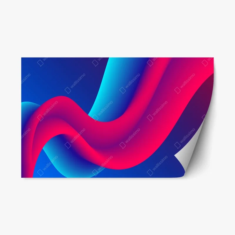 Repositionable sticker vibrant flowing gradient waves