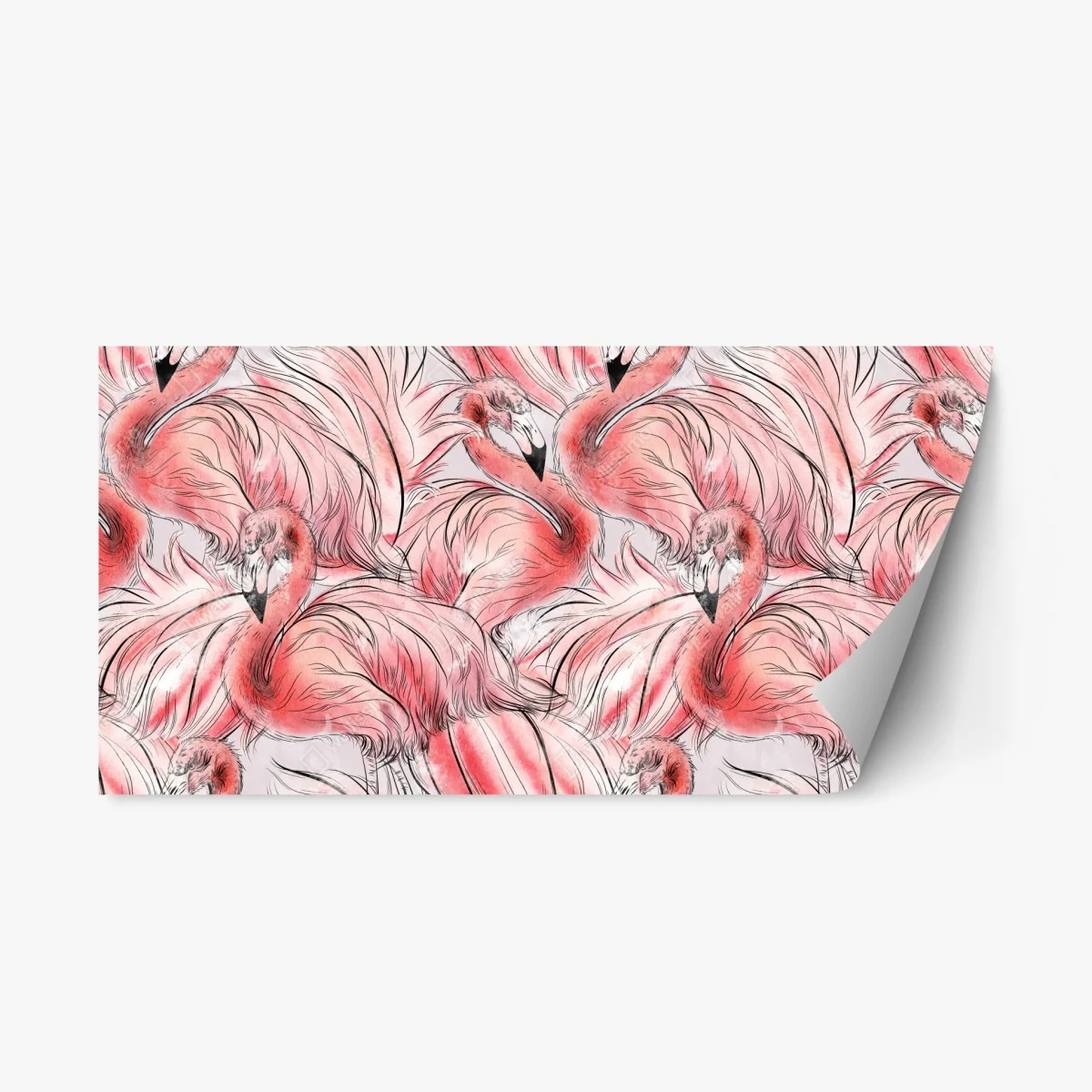 Repositionable sticker watercolor flamingo seamless pattern • Wallissimo® Repositionable sticker watercolor flamingo seamless pattern • Wallissimo®