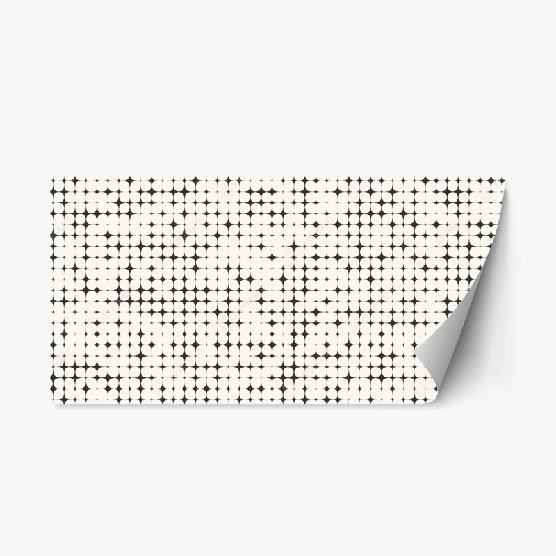Repositionable sticker monochrome geometric dot pattern