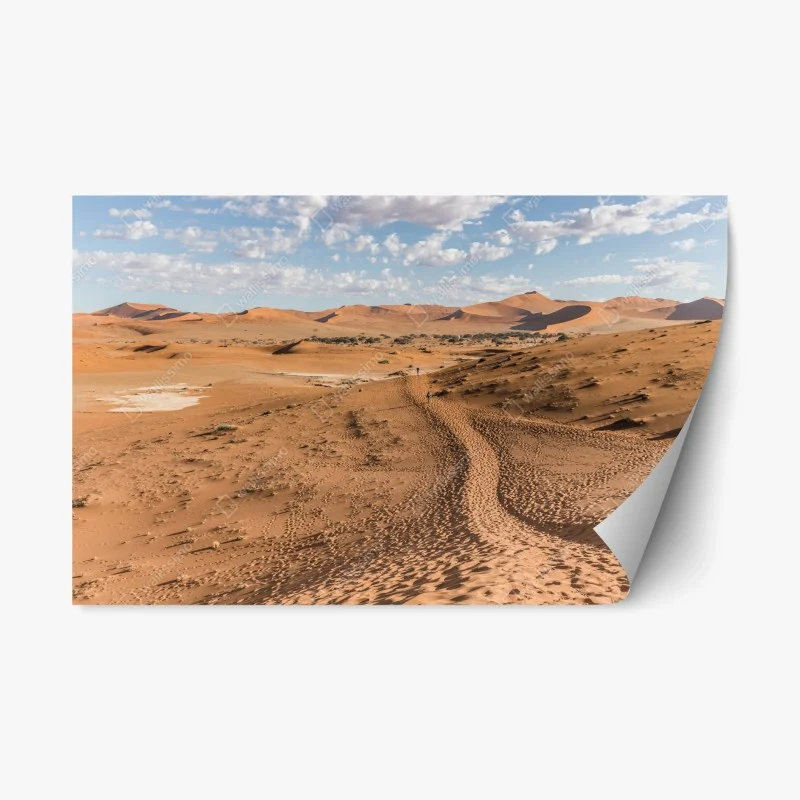Repositionable sticker vast desert dunes under blue sky