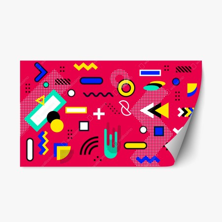 Repositionable sticker vibrant geometric pop pattern • Wallissimo®
