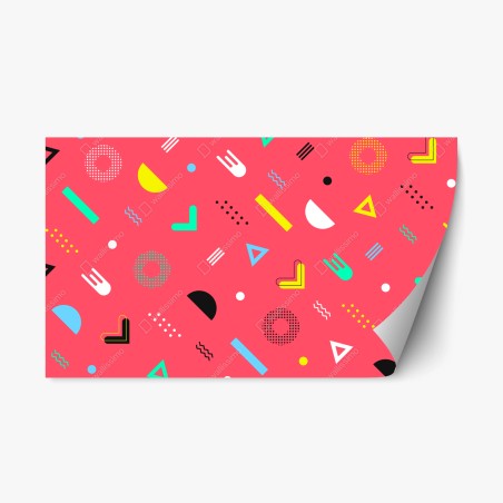 Repositionable sticker vibrant memphis geometric pattern • Wallissimo®