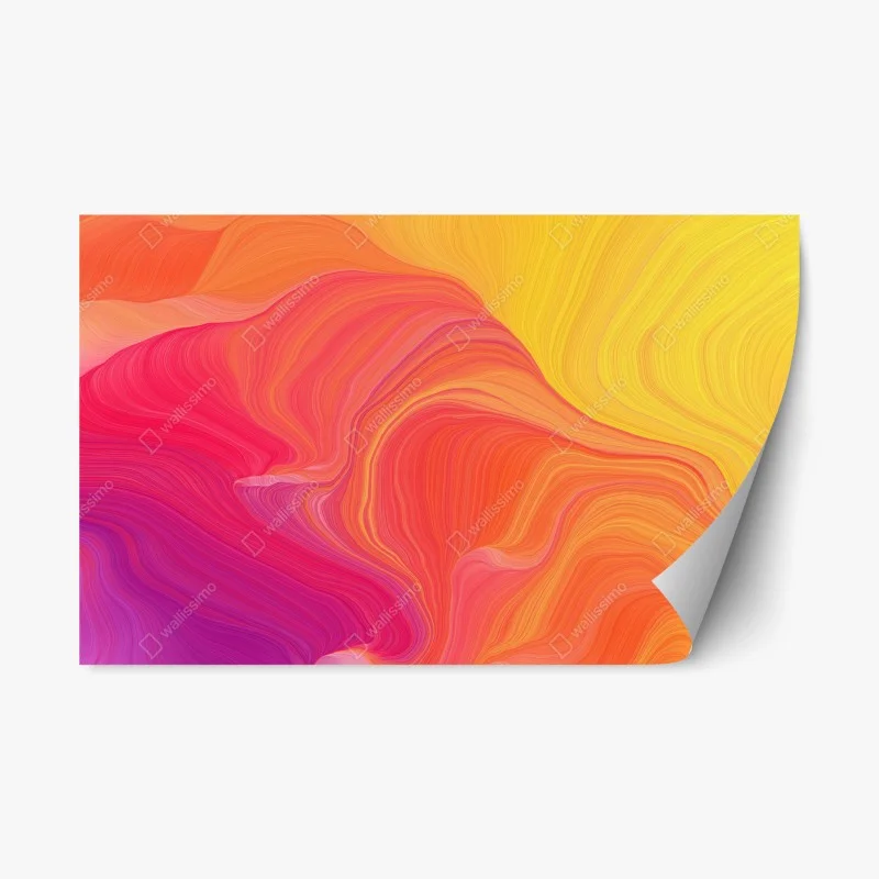 Repositionable sticker vibrant flowing color waves
