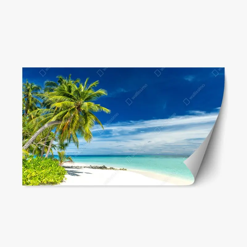 Repositionable sticker tropical turquoise beach paradise