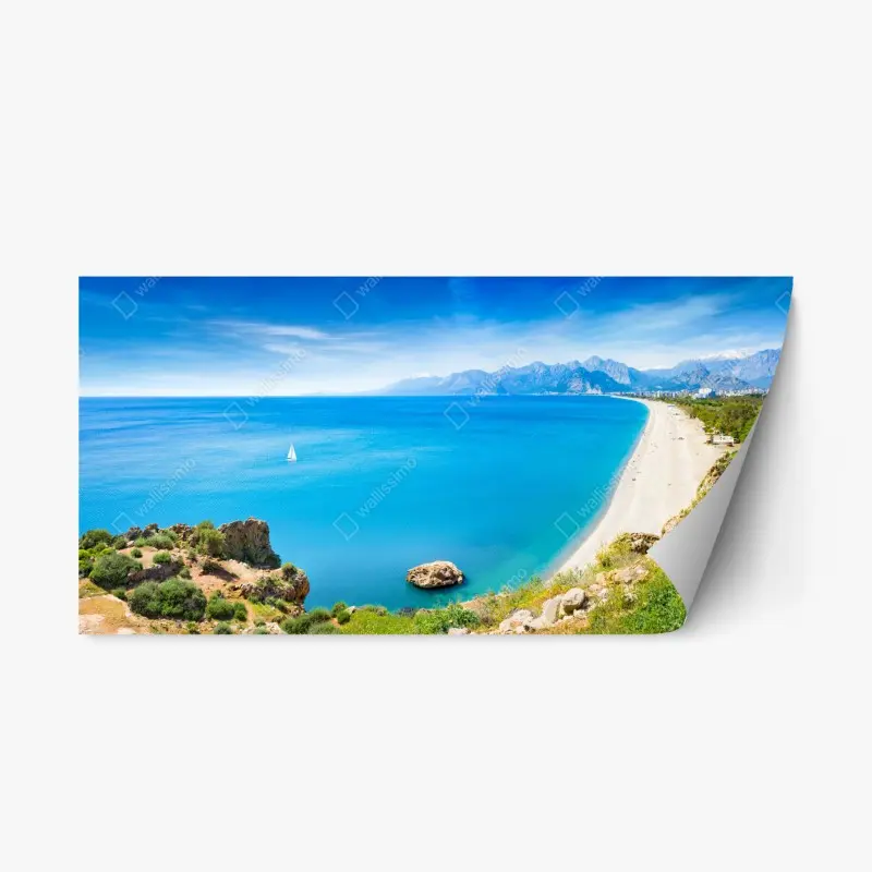 Repositionable sticker panoramic Konyaalti beach, Antalya