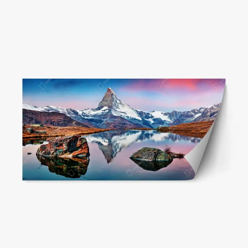 Repositionable sticker sunrise reflection at Matterhorn