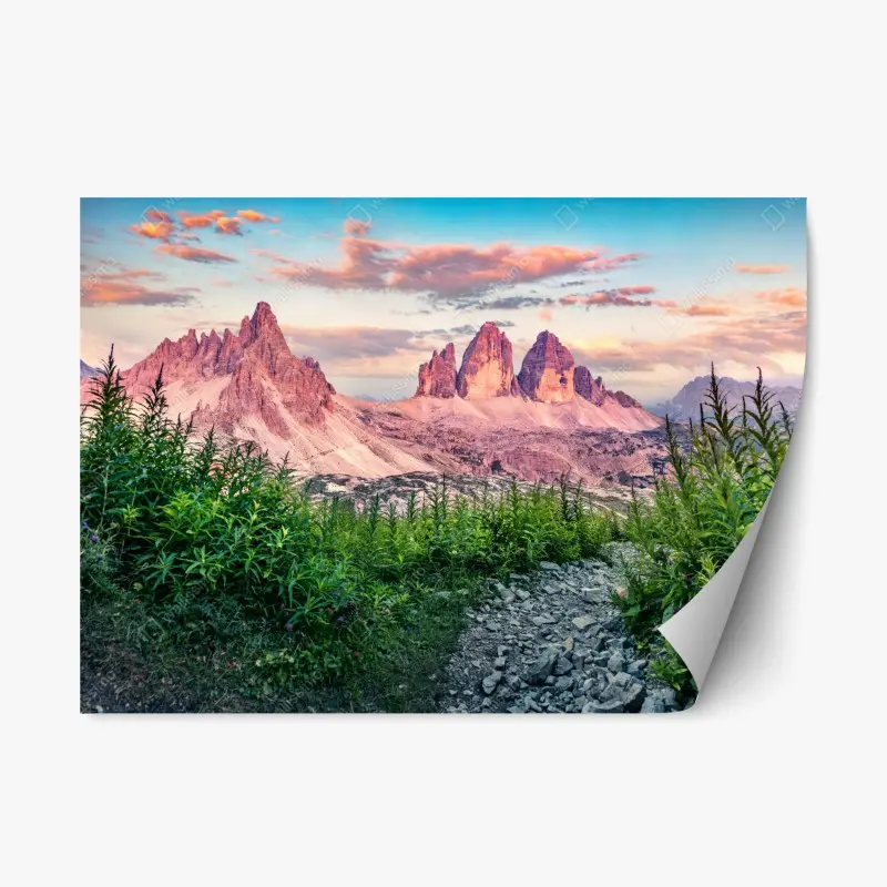Repositionable sticker alpine sunset at Tre Cime di Lavaredo