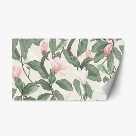 Repositionable sticker vintage magnolia floral pattern • Wallissimo®