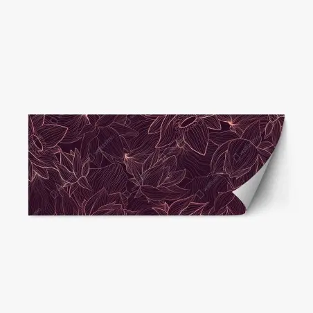 Repositionable sticker elegant pink line floral pattern • Wallissimo®