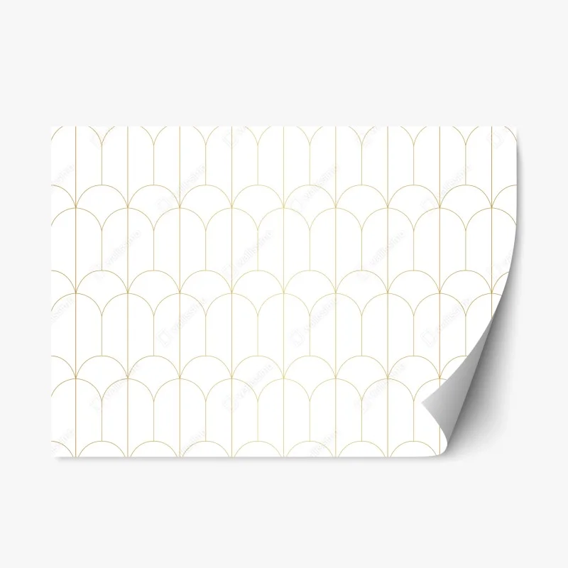 Repositionable sticker gold art deco arch pattern