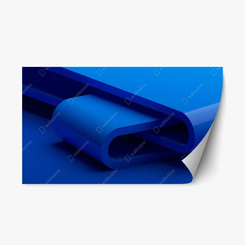 Repositionable sticker minimal blue ribbon geometry