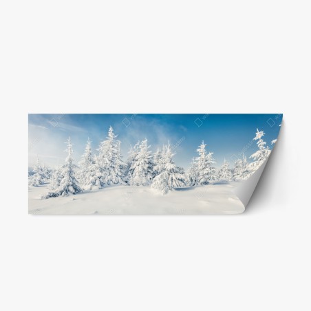 Repositionable sticker snowy winter forest panorama • Wallissimo®