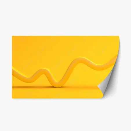 Repositionable sticker sunny yellow 3d abstract curve • Wallissimo®