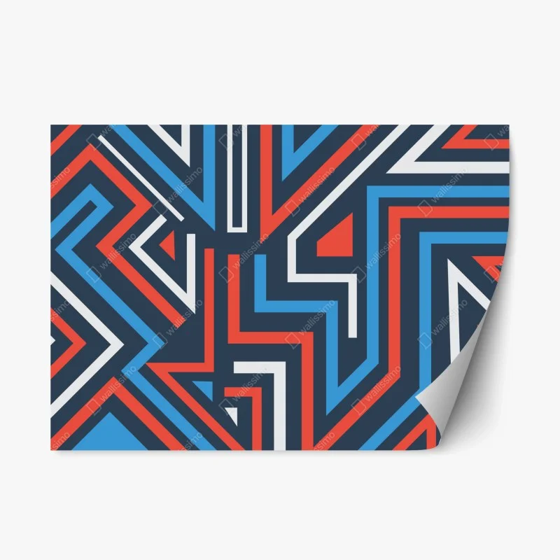 Repositionable sticker bold geometric lines
