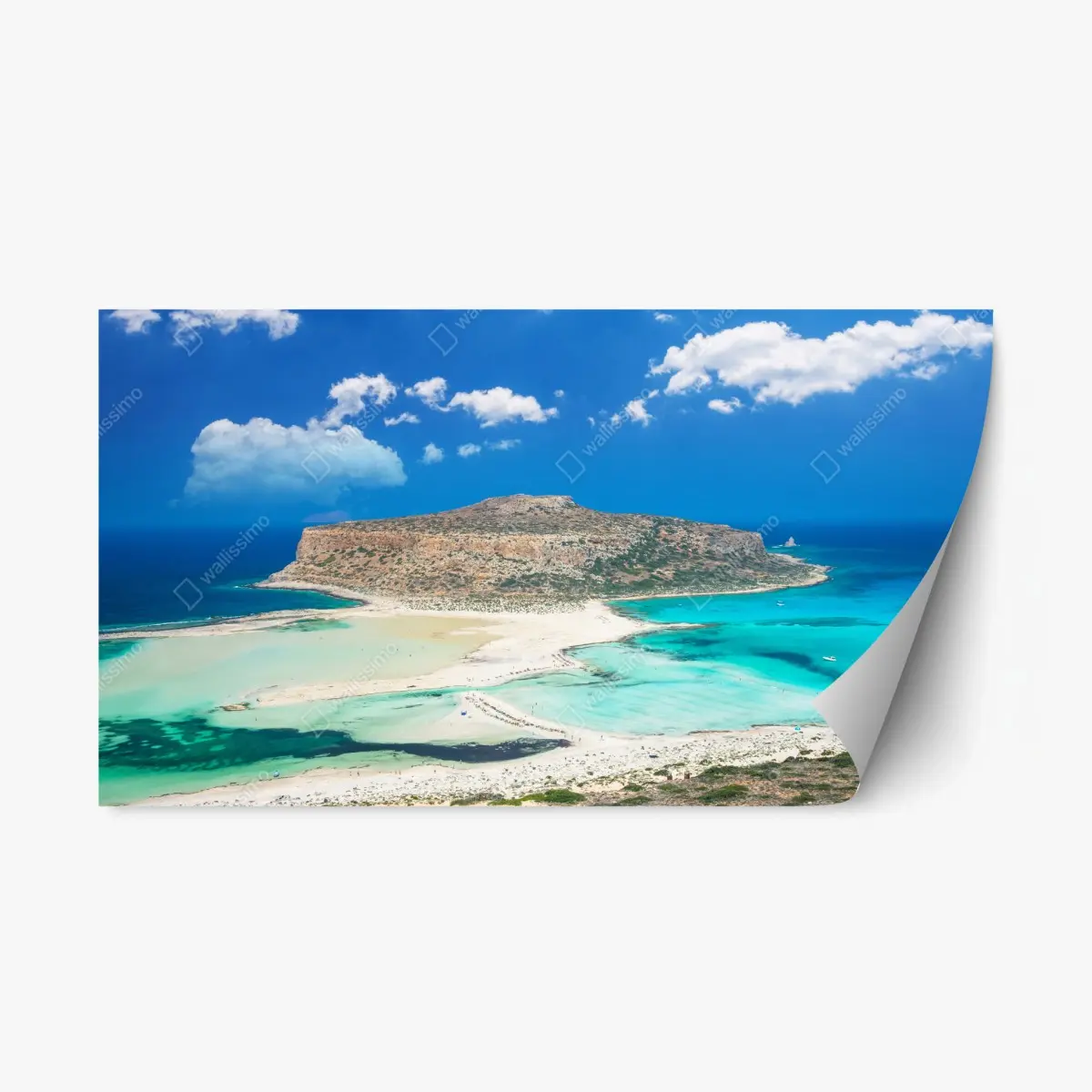 Repositionable sticker Balos beach turquoise lagoon panorama • Wallissimo® Repositionable sticker Balos beach turquoise lagoon panorama • Wallissimo®