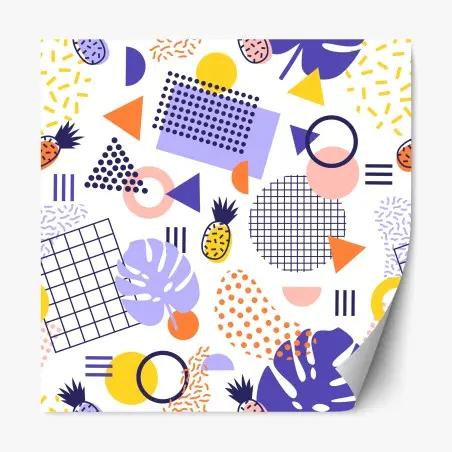 Repositionable sticker playful tropical geometric pattern • Wallissimo®