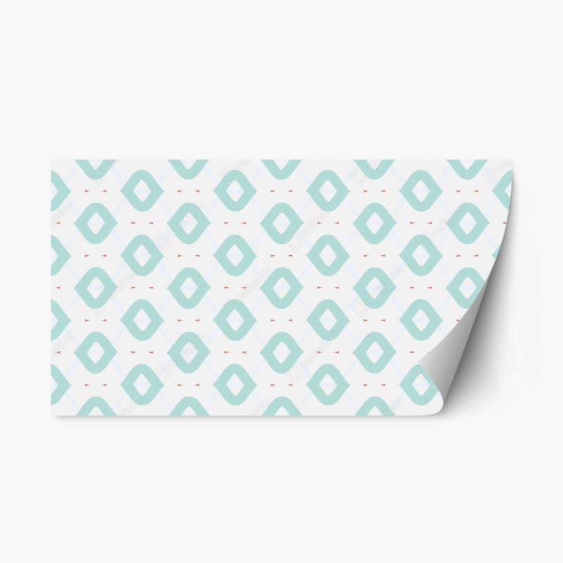 Repositionable sticker turquoise geometric diamond pattern