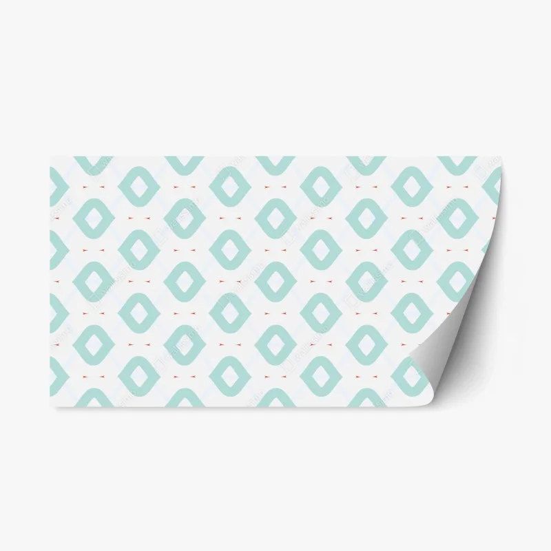 Repositionable sticker turquoise geometric diamond pattern