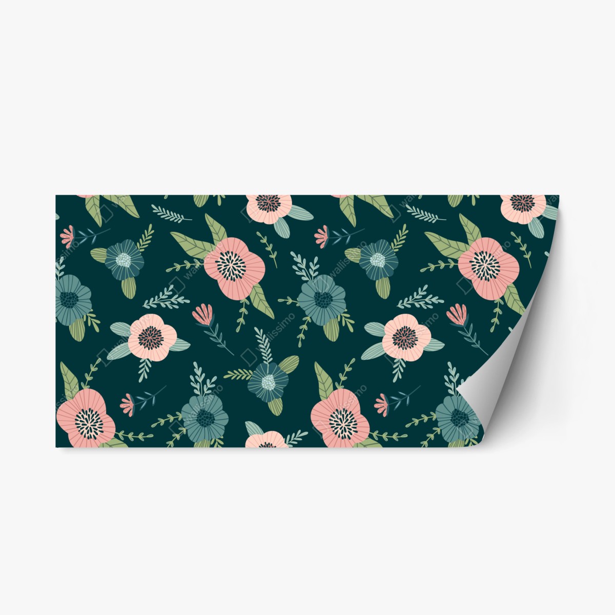 Repositionable sticker pastel botanical floral pattern • Wallissimo®