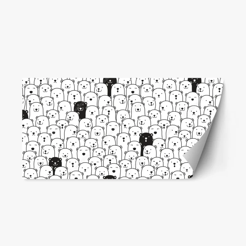 Repositionable sticker adorable bear crowd pattern ⁕ Wallissimo® Repositionable sticker adorable bear crowd pattern ⁕ Wallissimo®