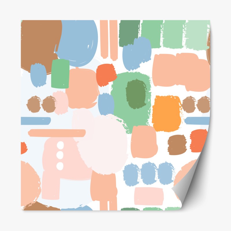 Repositionable sticker pastel brushstroke pattern