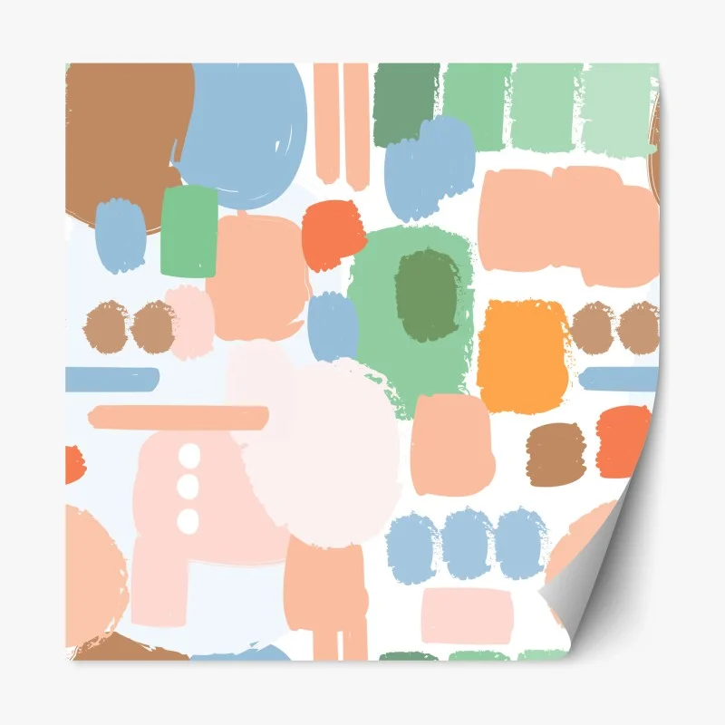 Repositionable sticker pastel brushstroke pattern