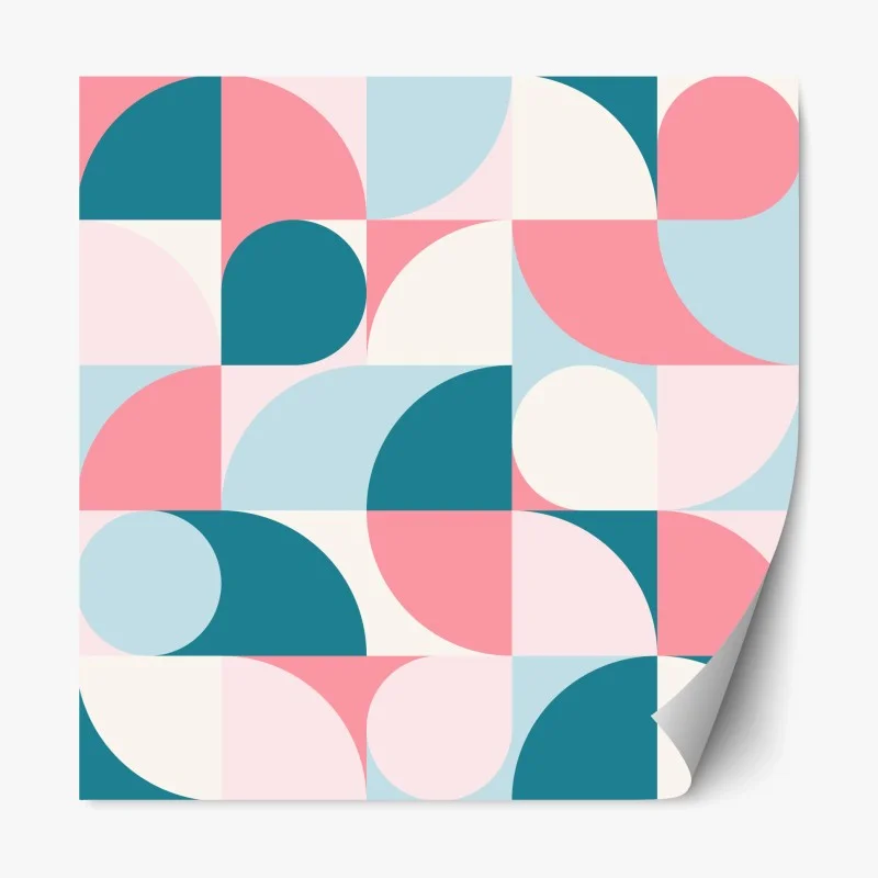 Repositionable sticker pastel geometric mosaic