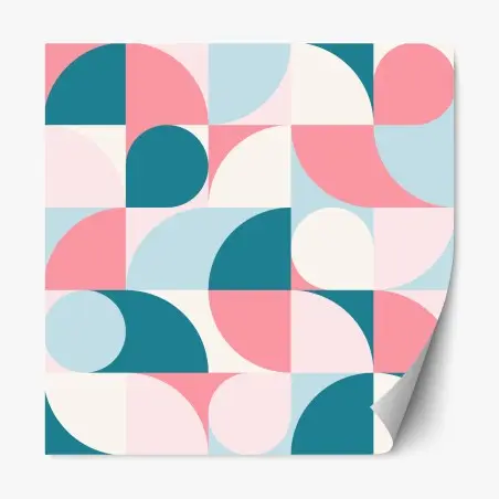 Repositionable sticker pastel geometric mosaic • Wallissimo®