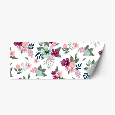 Repositionable sticker pastel floral bloom pattern • Wallissimo®